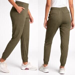 Athleta Brooklyn Textured Jogger Pants Green Size 6 Athleisure Gym Lounge